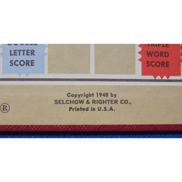 Scrabble Vintage 1953 Selchow & Righter Crossword Board Game Complete 100 Tiles - Picture 9 of 14